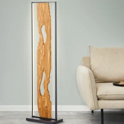 Brilliant vloerlamp Chaumont zwart hout 20W
