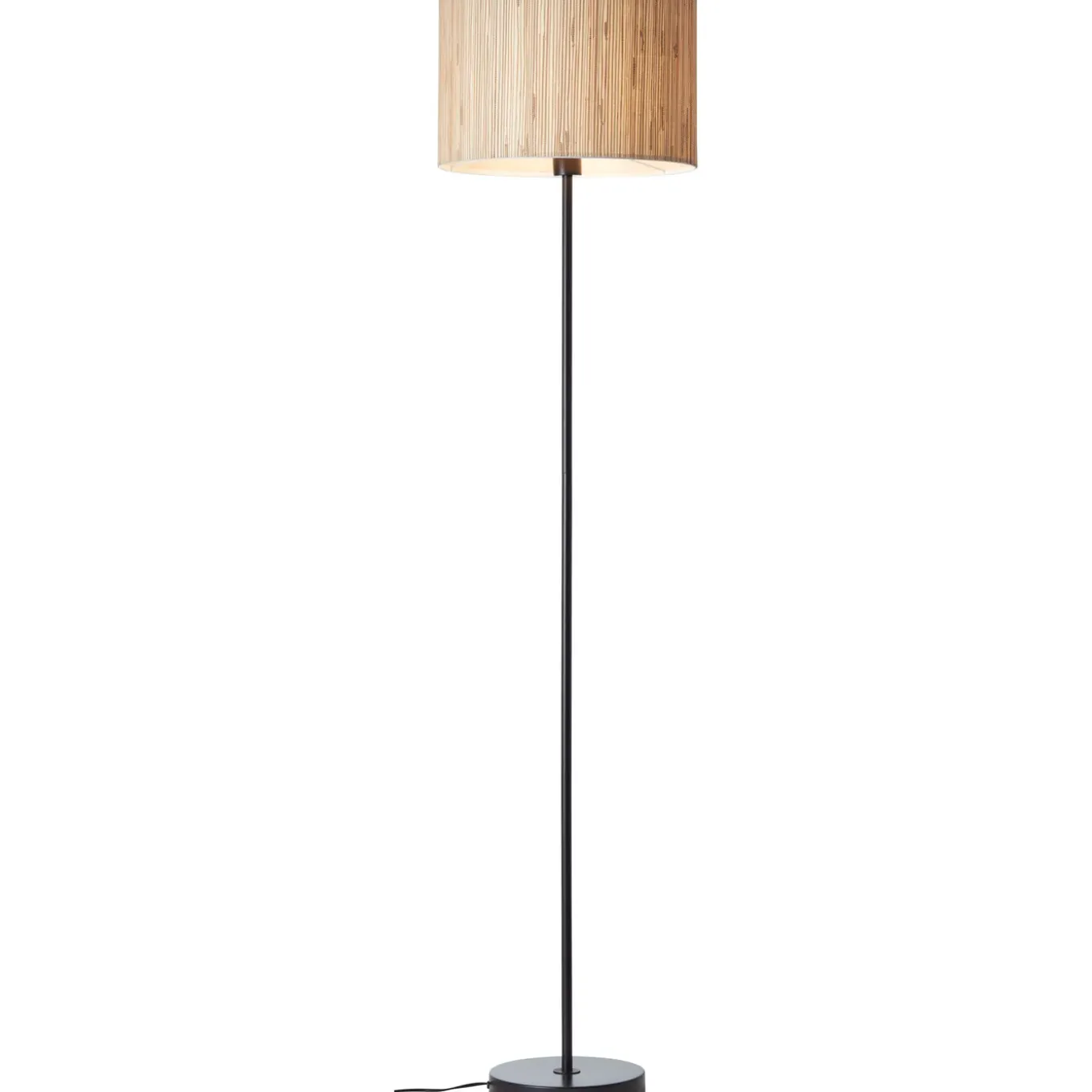 Brilliant vloerlamp Wimea zeegras zwart ⌀38cm E27