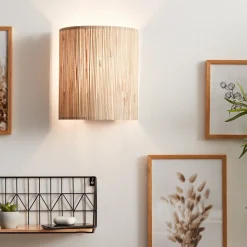 Brilliant wandlamp Wimea zeegras E27