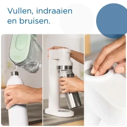 BRITA Roestvrijstalen Fles Wit Sodatrio Groot (0.9l)