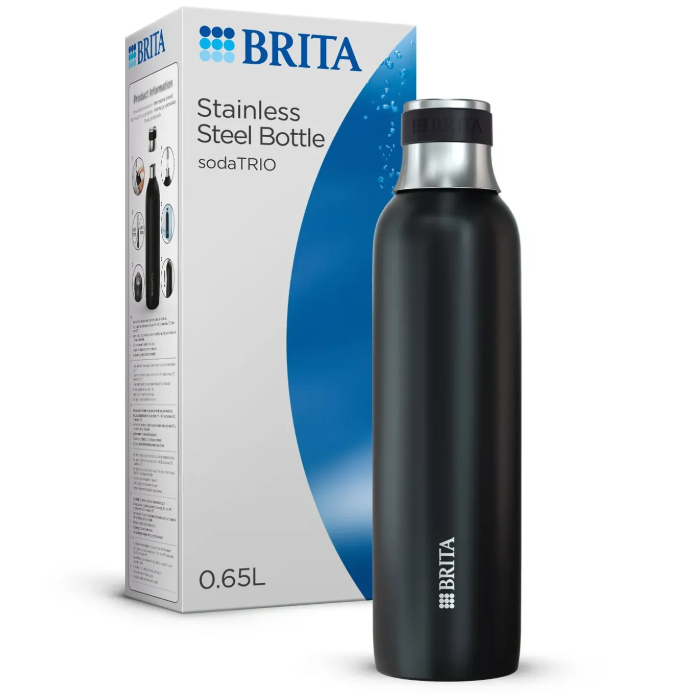 Brita Roestvrijstalen Fles Zwart Sodatrio Klein (0.5l)