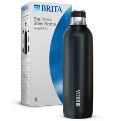 BRITA Roestvrijstalen Fles Zwart Sodatrio Groot (0.9l)