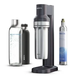 BRITA Sodatrio Zwart Incl. Glazen Fles (0.9l), Rvs Fles (0,5l) En Co2-cilinder