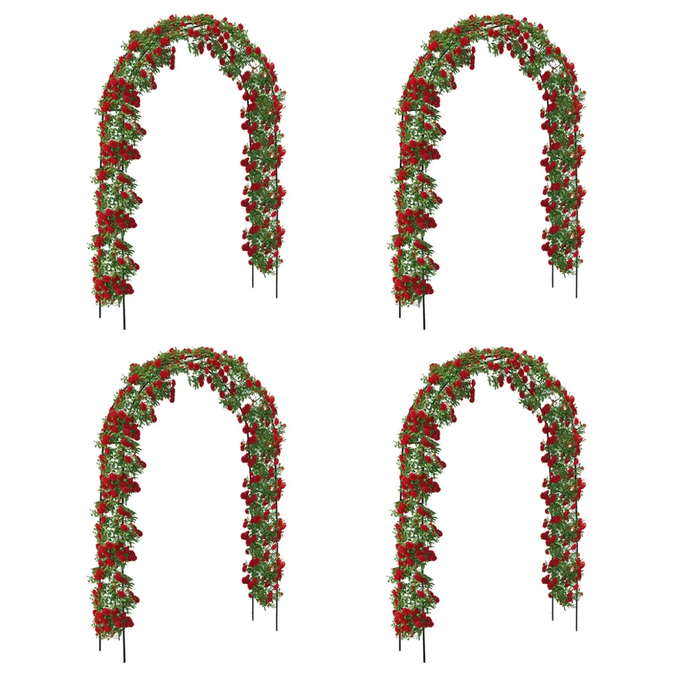 Brixy - Set Van 4 Rozenbogen - Tuinbogen - Rankhulp - Bloemenbogen - Voor Klimplanten - Metaal