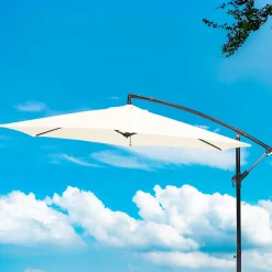 Brixy Zweefparasol - 300cm - Incl. Kruisvoet - Waterdicht - Verstelbare Hoogte - Creme
