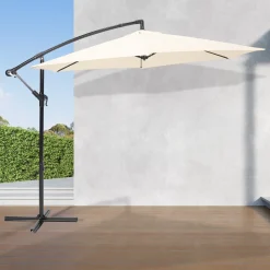 Brixy Zweefparasol - 300cm - Incl. Kruisvoet - Waterdicht - Verstelbare Hoogte - Creme
