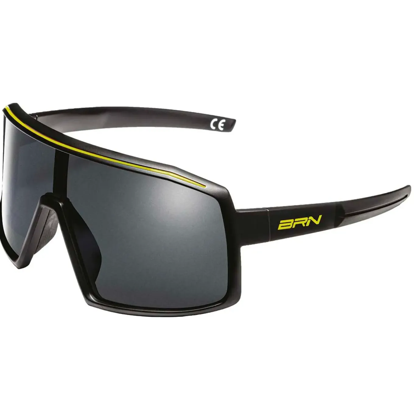 Brn Maxwide Fietsbril Zonnebril Zwart Met Geel