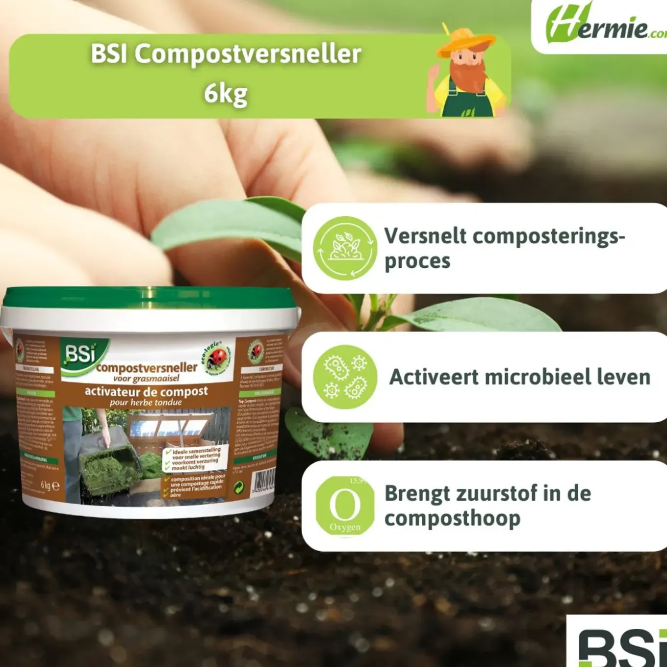 Bsi Compostversneller Voor Grasmaaisel - 6kg