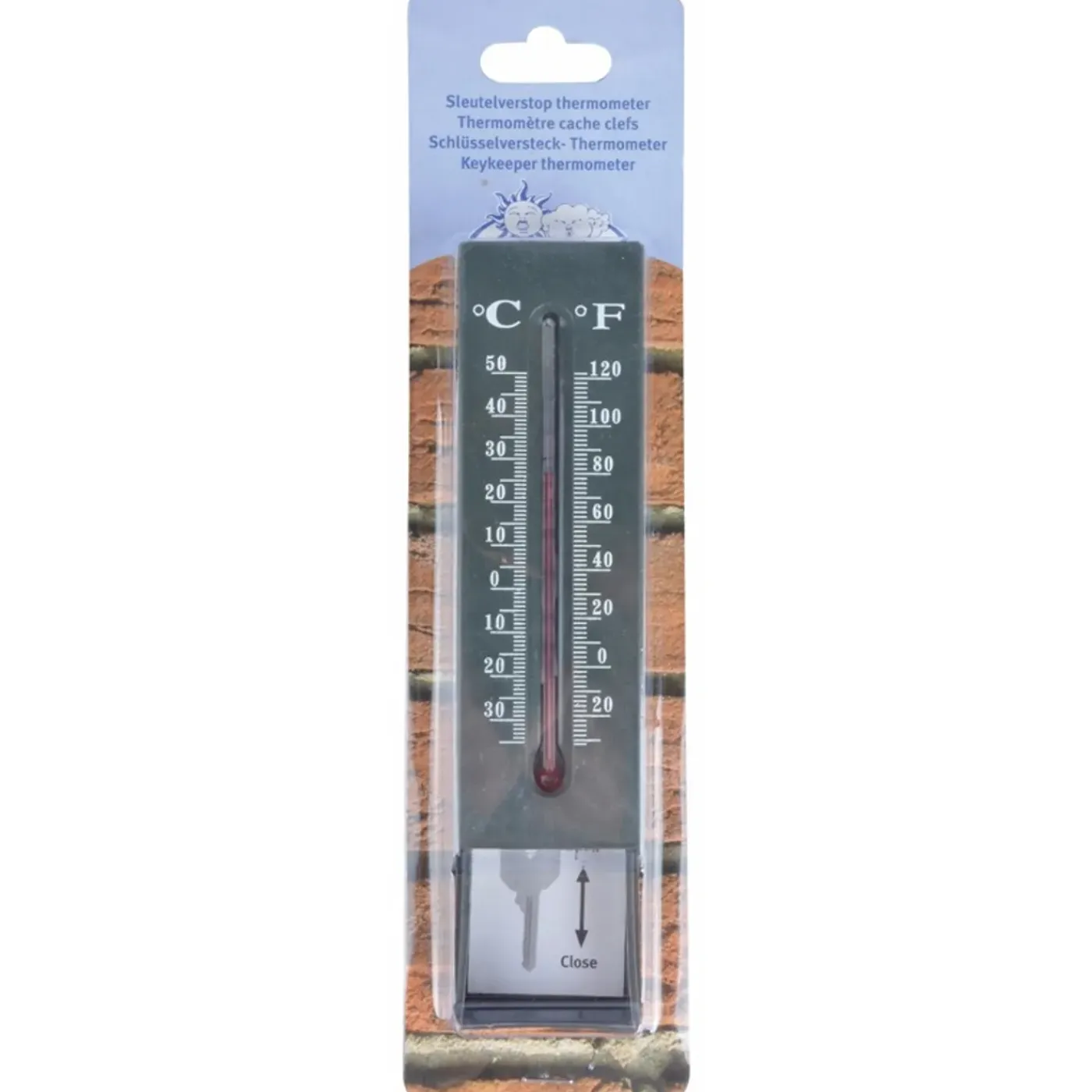 Overig Buitenthermometer - Sleutel Verstopplek - Groen - 16 Cm