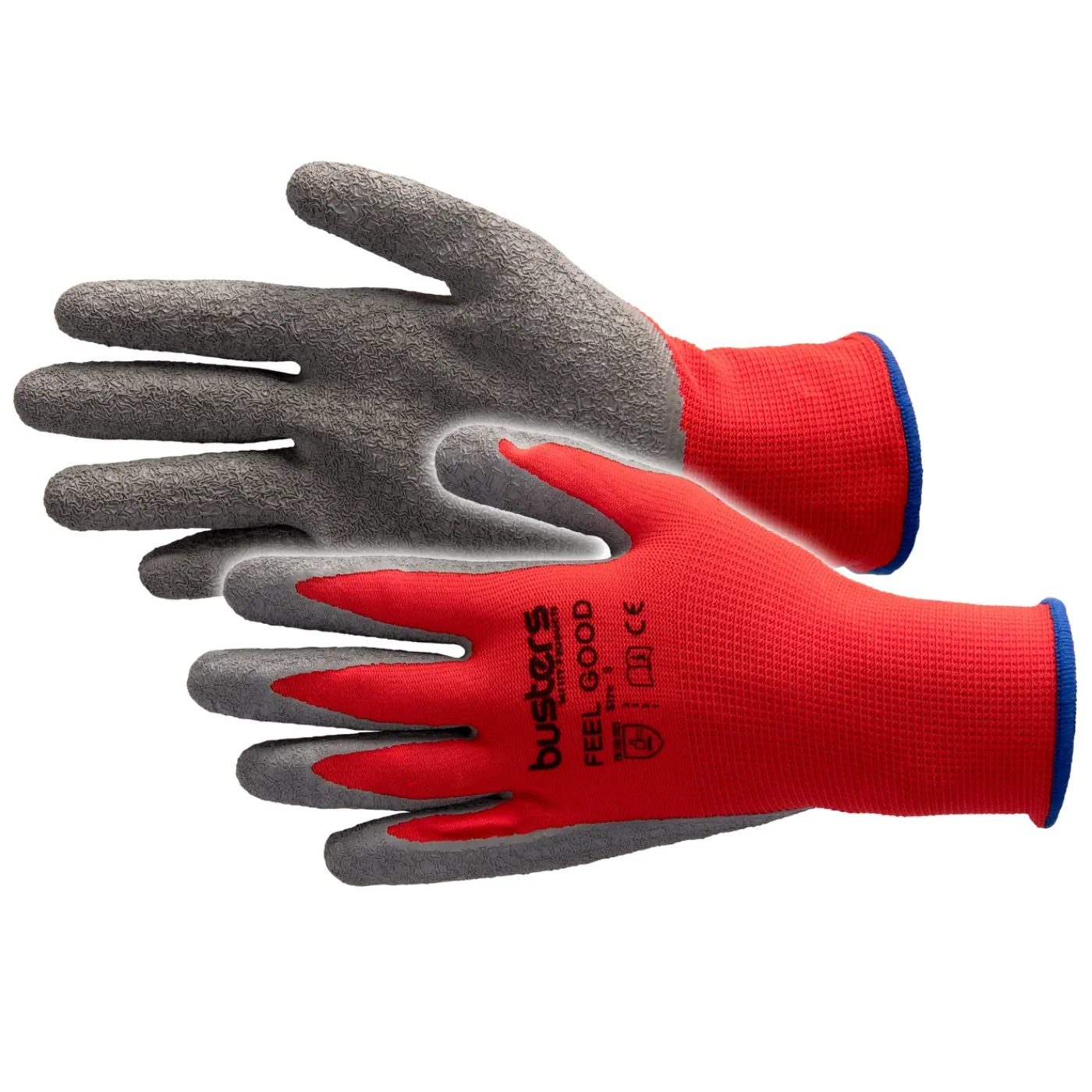 Busters handschoenen Feel Good nylon grijs/rood M9