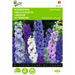 Buzzy Seeds zaden - Ridderspoor Giant Pacific gemengd