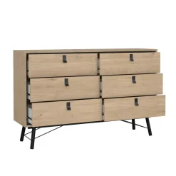 Calicosy - Dubbele Ladekast Met 6 Lades Joyce - 40,1x150,3x94,8 Cm