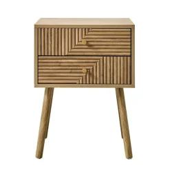 Calicosy - Eden Nachtkastje 2 Lades - Licht Hout - 60x45x39 Cm