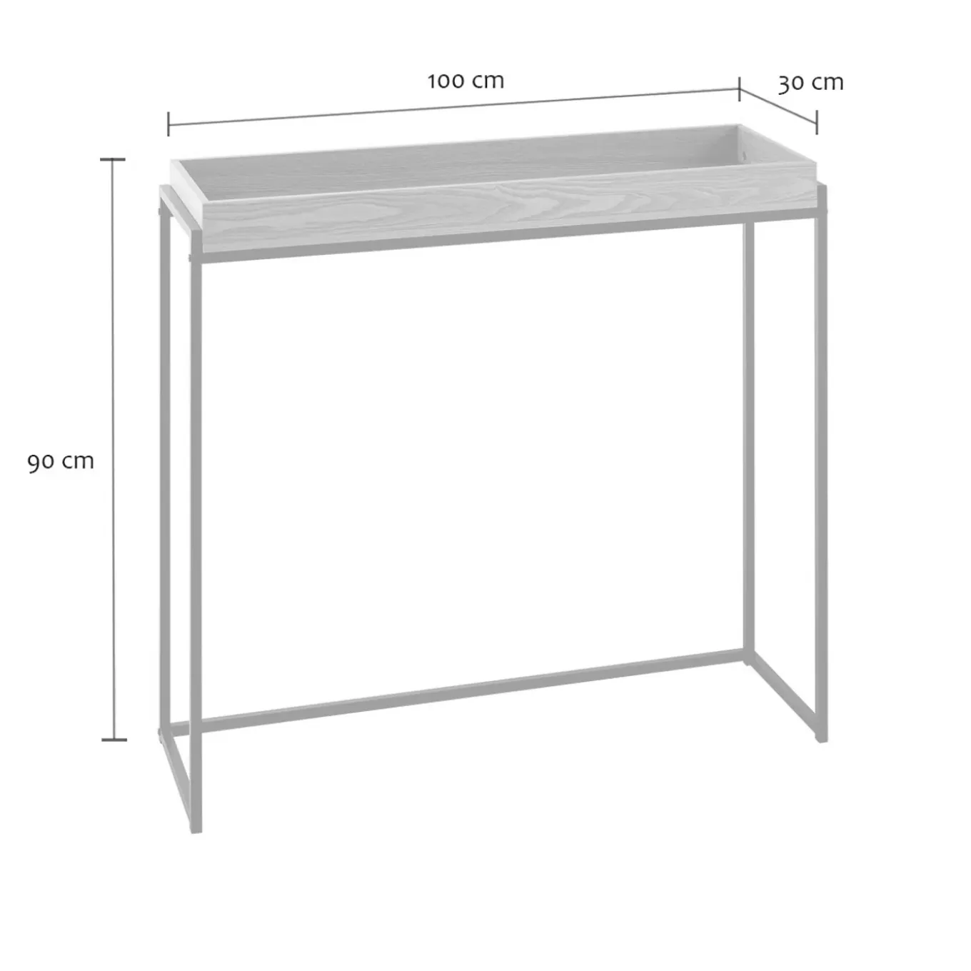 Calicosy - Jessie Design Haltafel - Licht Hout - 30x100x90 Cm