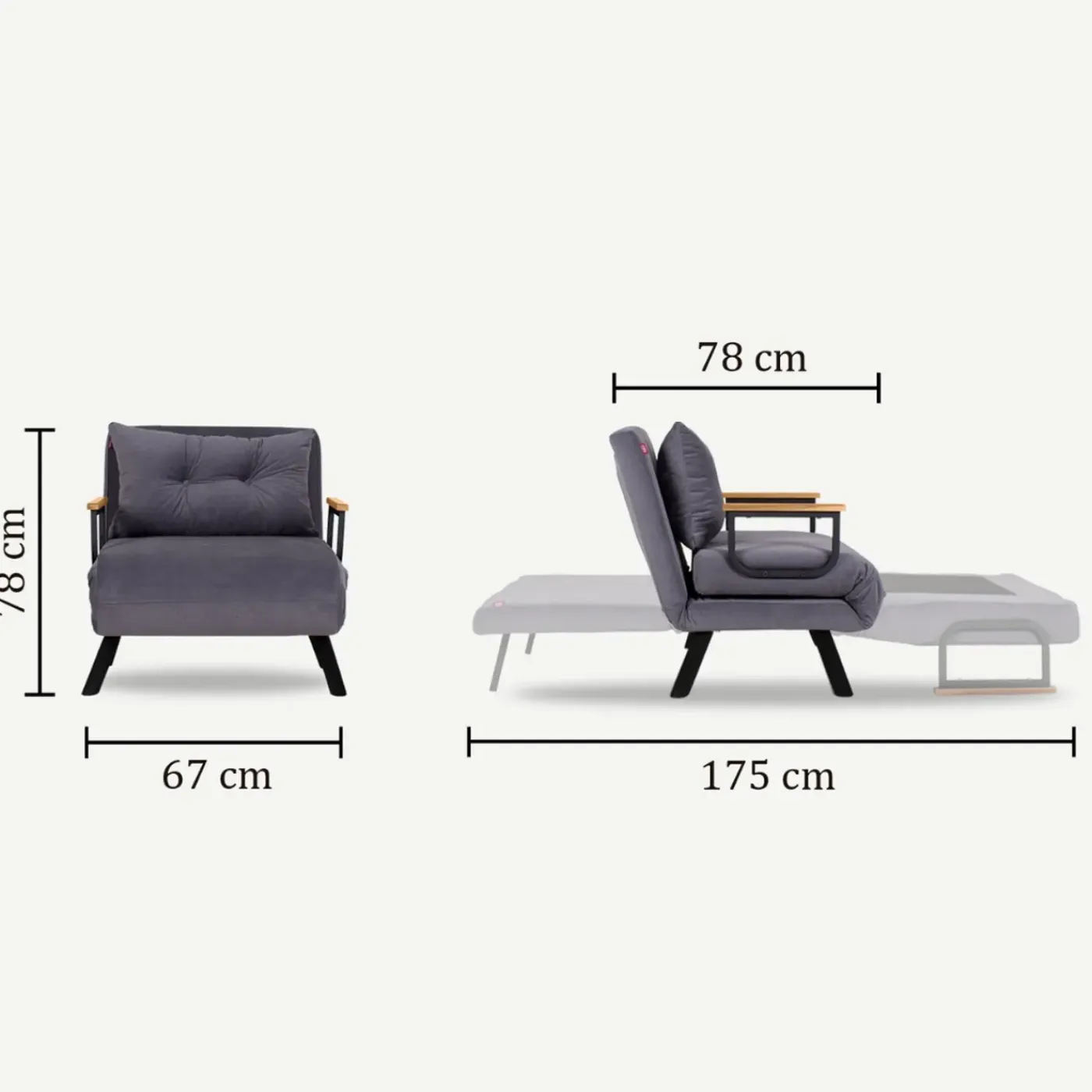 Calicosy - Slaapfauteuil In Stof Sando - 50x67x41 Cm