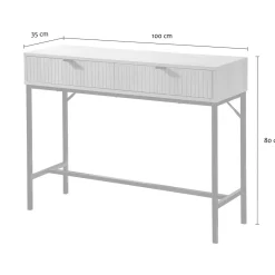 Casâme Calicosy - Tara Design Haltafel - Licht Hout - 35x100x80 Cm