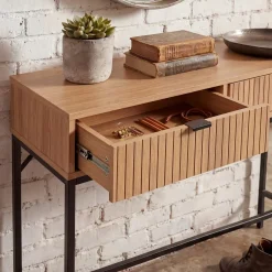 Casâme Calicosy - Tara Design Haltafel - Licht Hout - 35x100x80 Cm