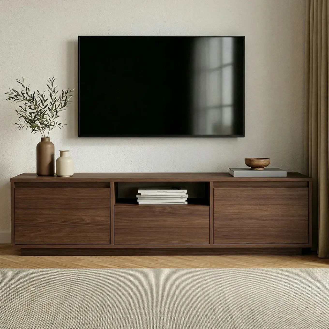 Calicosy - Tv-meubel Lume - Wit 160x30x42 Cm