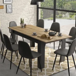 Calicosy - Uitschuifbare Manchester - Donker Hout - 77x90x200 Cm