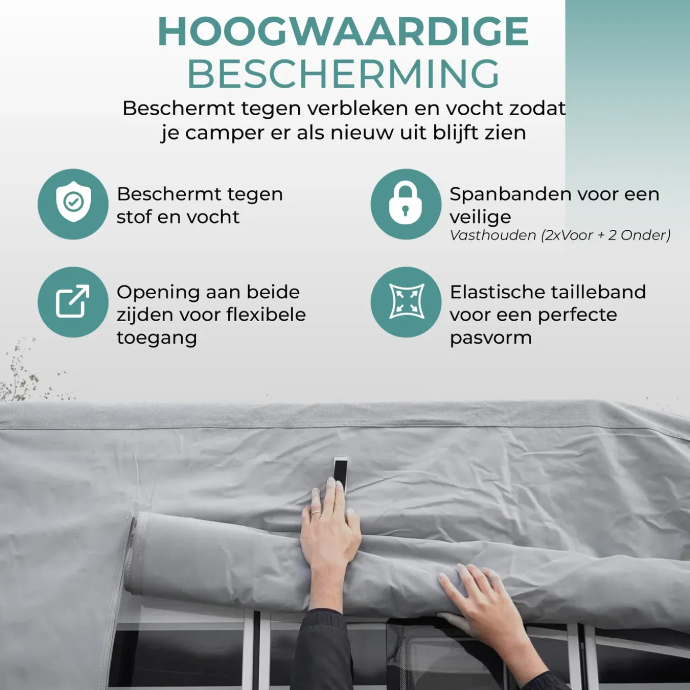 Camperhoes – Waterdicht En Uv-bestendig, 6,10 X 2,35 X 2,75 M (170 G/m²)