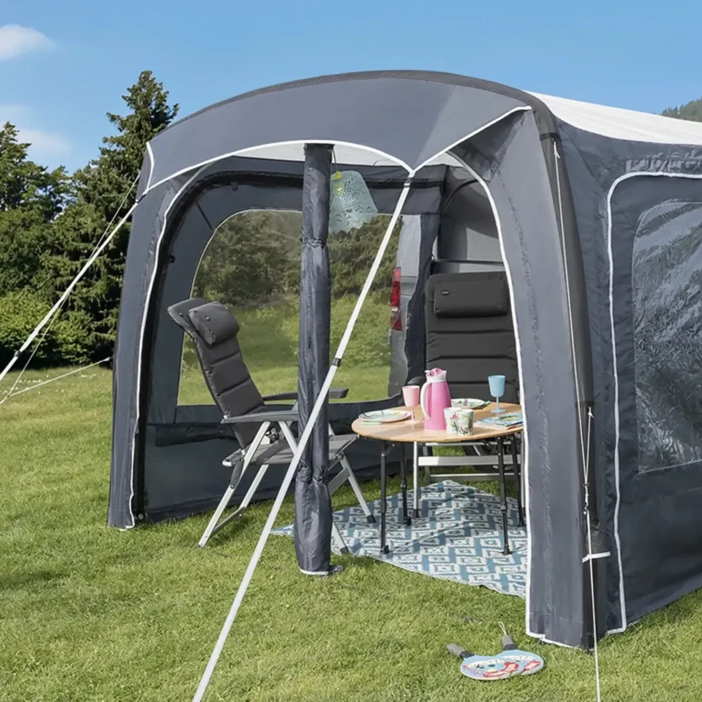 Campout - Opblaasbare Voortent Voor Camper - Grijs - 300 X 210 Cm