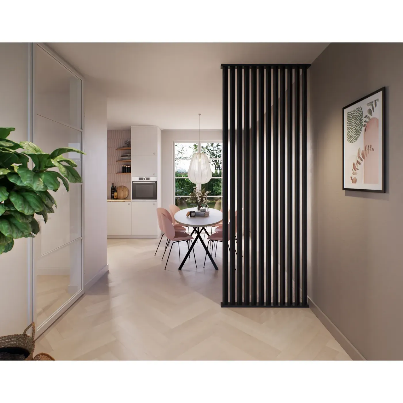 CanDo Decowall Roomdivider Vloer- en Plafondprofielset - Lava Eiken - Schuin
