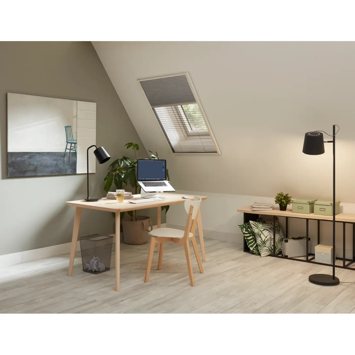 CanDo Duo-Plissé hor Dakraam Premium - 134x160cm - Wit