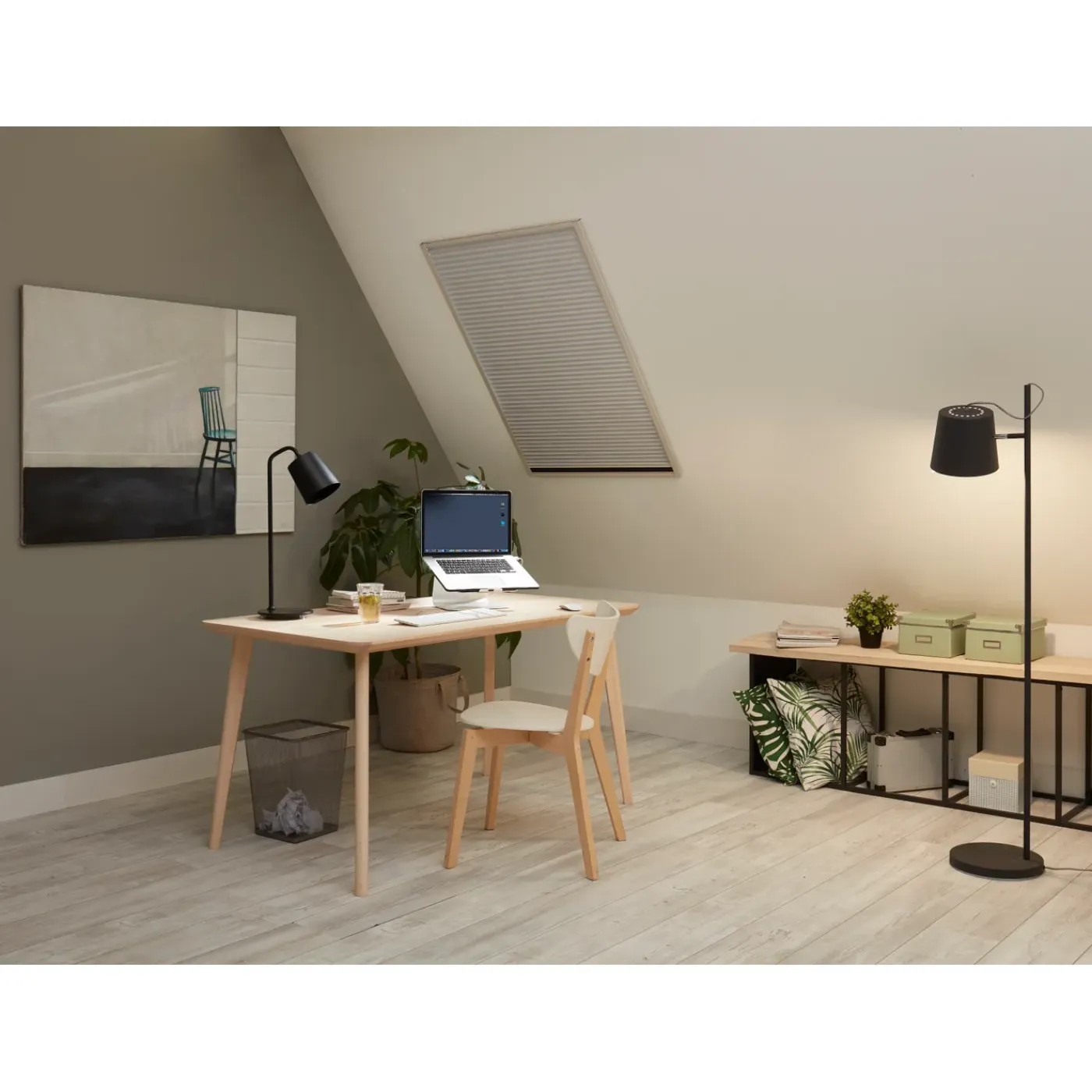 CanDo Duo-Plissé hor Dakraam Premium - 134x160cm - Wit