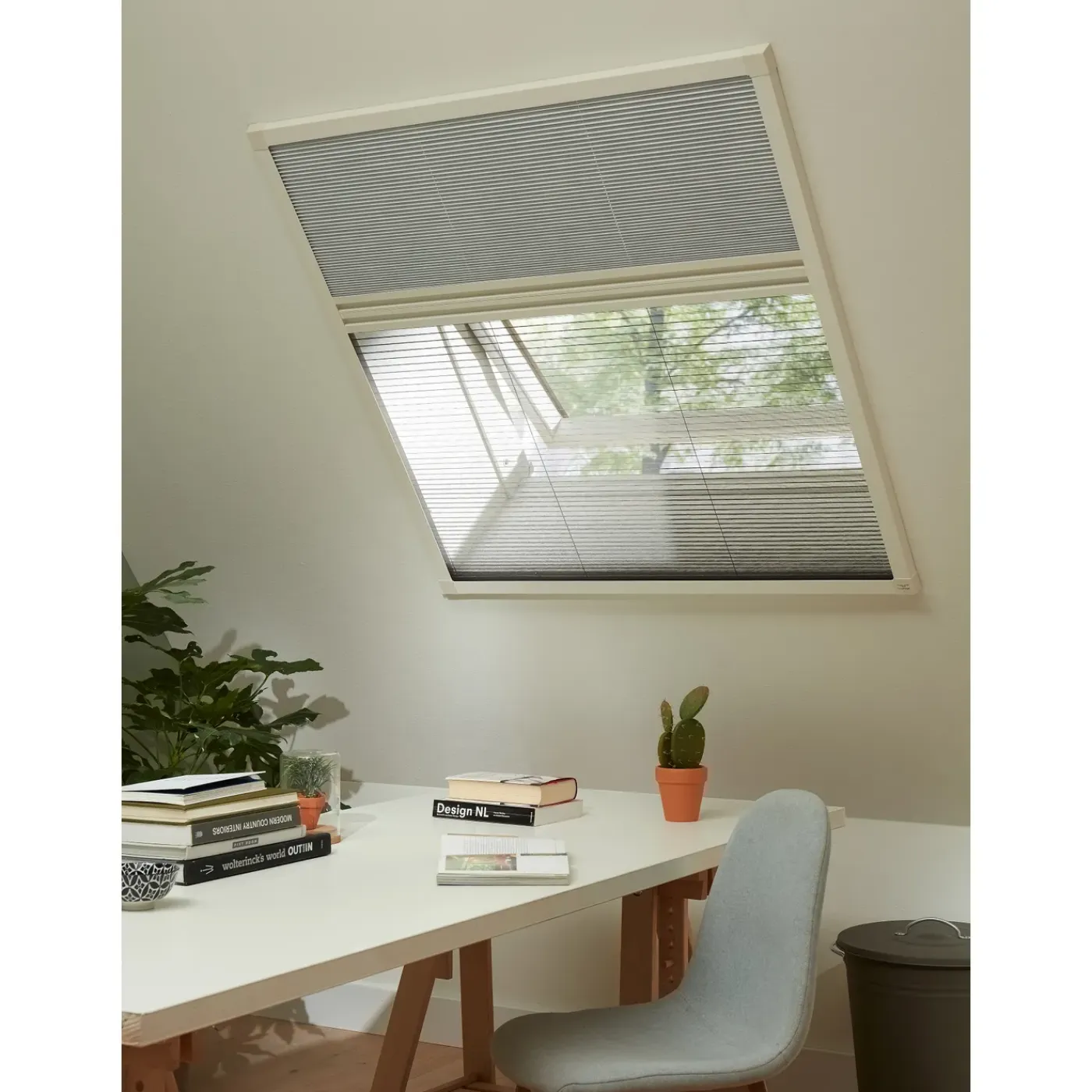CanDo Duo-Plissé hor Dakraam Standard - 81x101cm - Wit