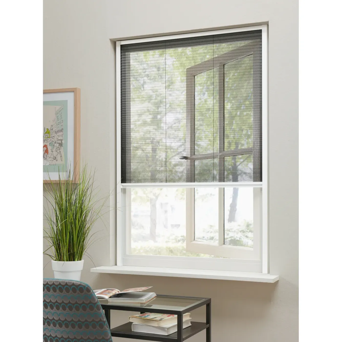 CanDo Plissé Raamhor Standard - 83x155cm - Wit