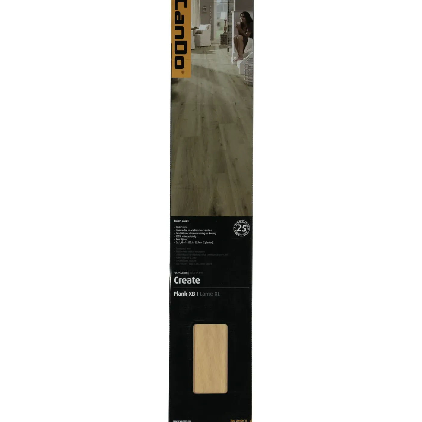 CanDo PVC Vloer Create Plank XB - Woestijn Eiken - 4-zijdige Micro V-groef - 5mm - 1,945m²