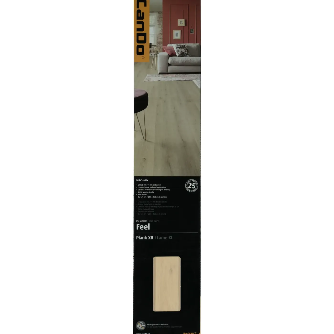 CanDo PVC Vloer Feel Plank XB - Zweeds Eiken - 4-zijdige Micro V-groef - 6mm - 1,719m²