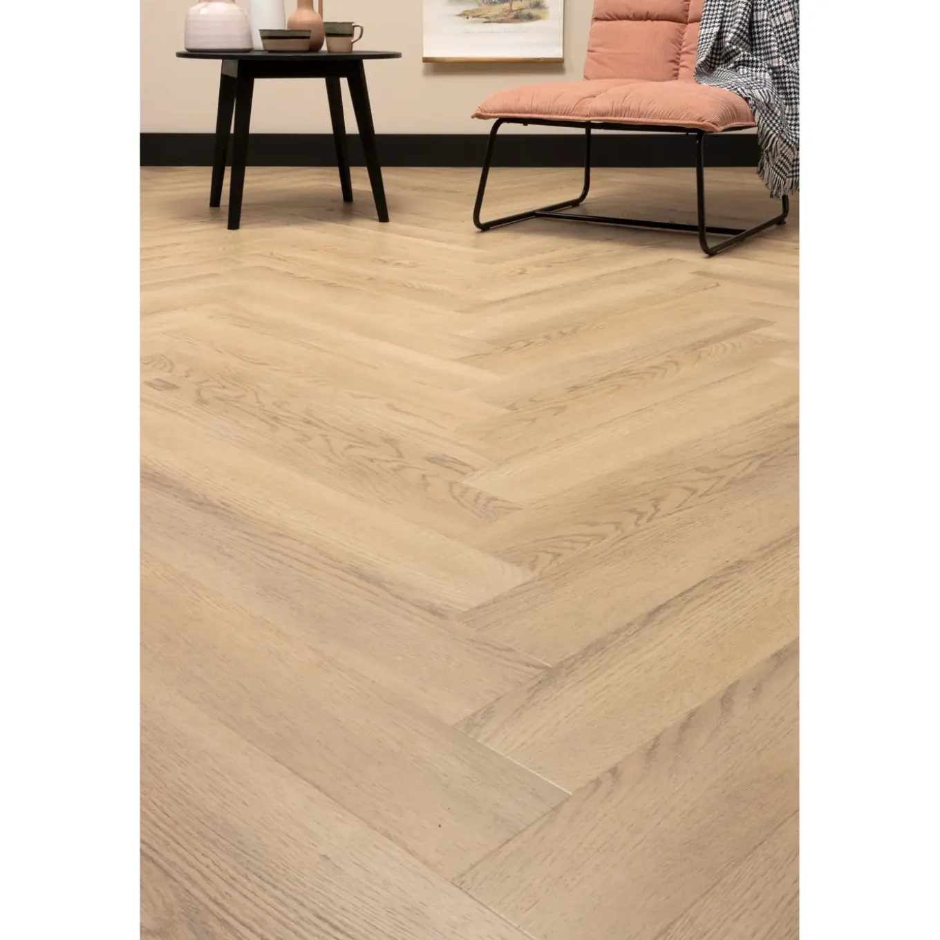 CanDo Visgraat PVC Vloer Click de Luxe - Licht Eiken - 4-zijdige Micro V-groef - 7mm - 2,070m²