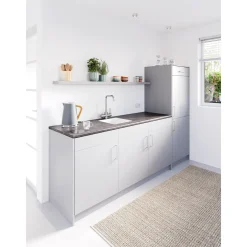 Cando - Werkblad - Aanrechtblad - Staalgrijs - Met waterkering - 182x60x2,8cm