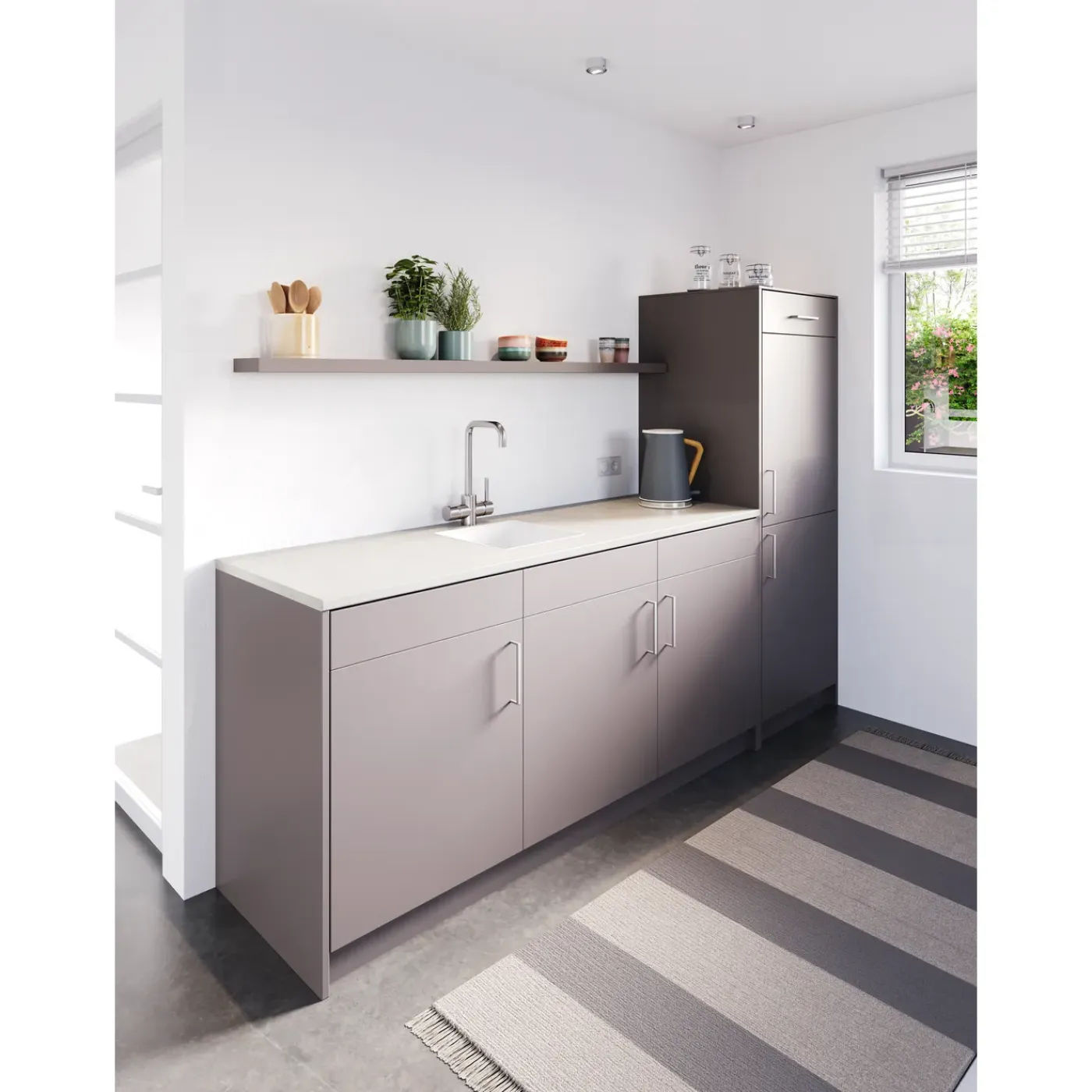 CanDo - Werkblad - Aanrechtblad - Beton lichtgrijs - 182x60x2,8cm
