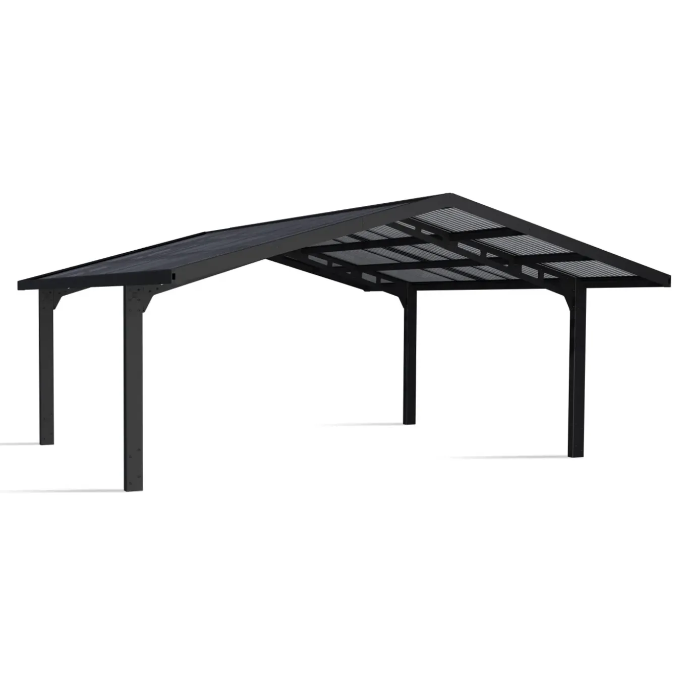 Canopia Carport Sydney dubbel boog zwart 572x586cm