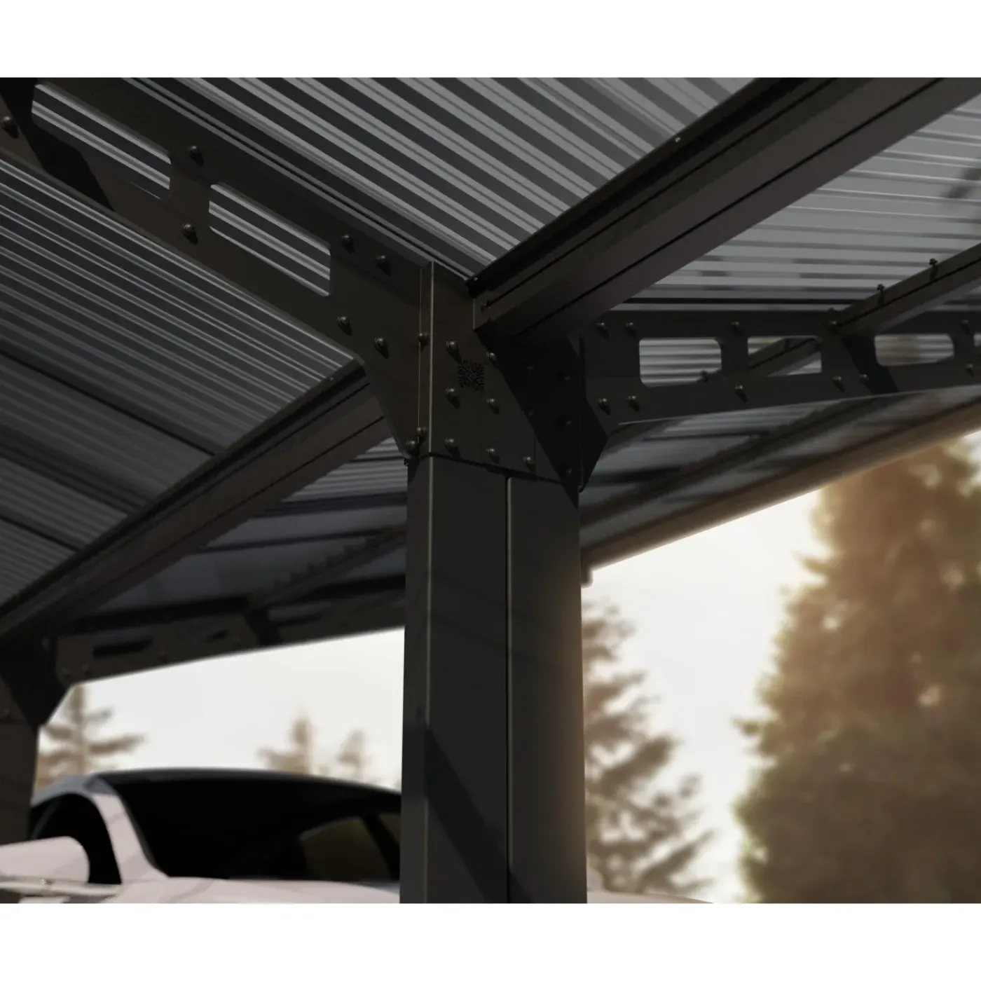 Canopia Carport Sydney dubbel boog zwart 286x586cm