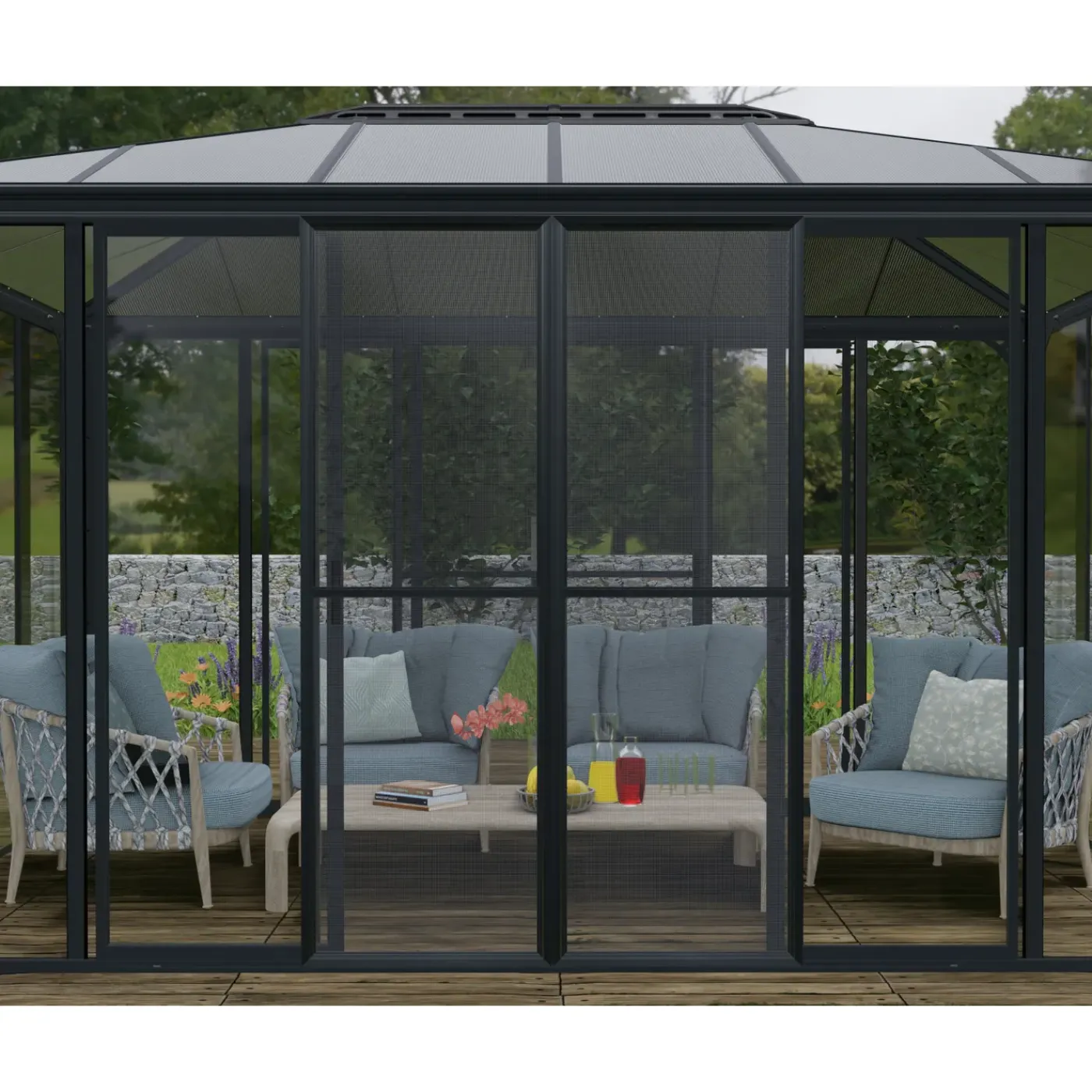 Canopia - Hordeurpakket voor Garda / Ledro / San Remo Tuin Chalet Grijs