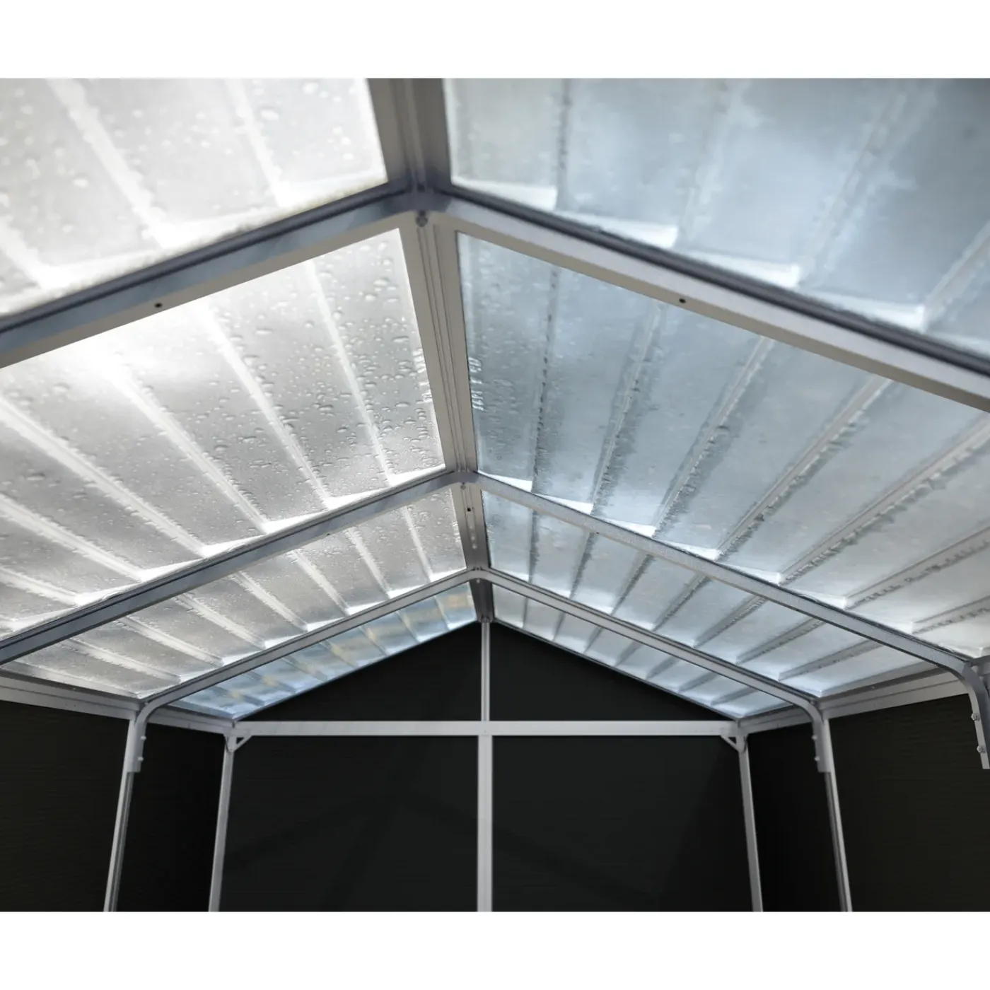 Canopia Metalen Tuinhuis Rubicon - Donkergrijs - 185x304cm - Dubbele Deur - met Vloer