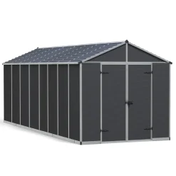 Canopia Metalen Tuinhuis Rubicon - Grijs - 179x237cm - Dubbele Deur - met Vloer