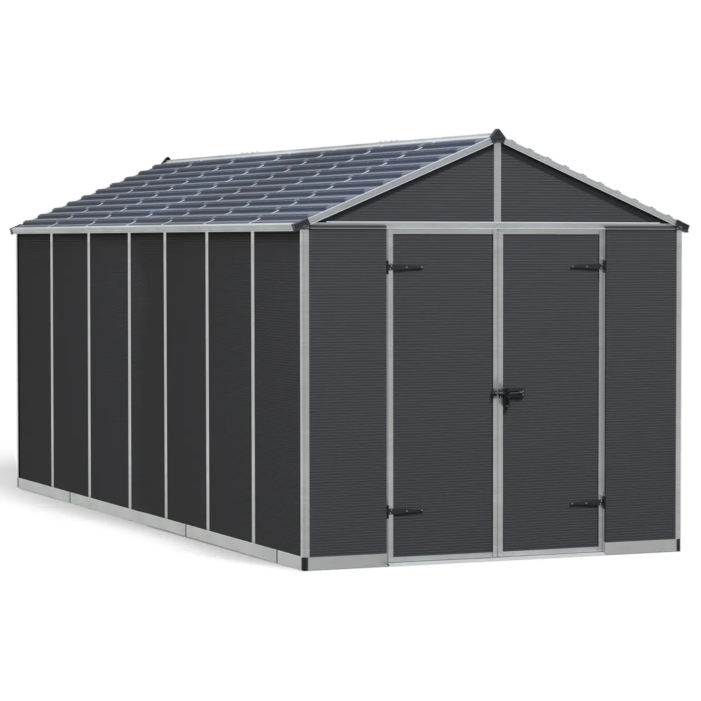 Canopia Metalen Tuinhuis Rubicon - Grijs - 179x237cm - Dubbele Deur - met Vloer - 12,5m²