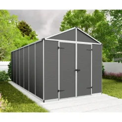 Canopia Metalen Tuinhuis Rubicon - Grijs - 179x237cm - Dubbele Deur - met Vloer - 12,5m²
