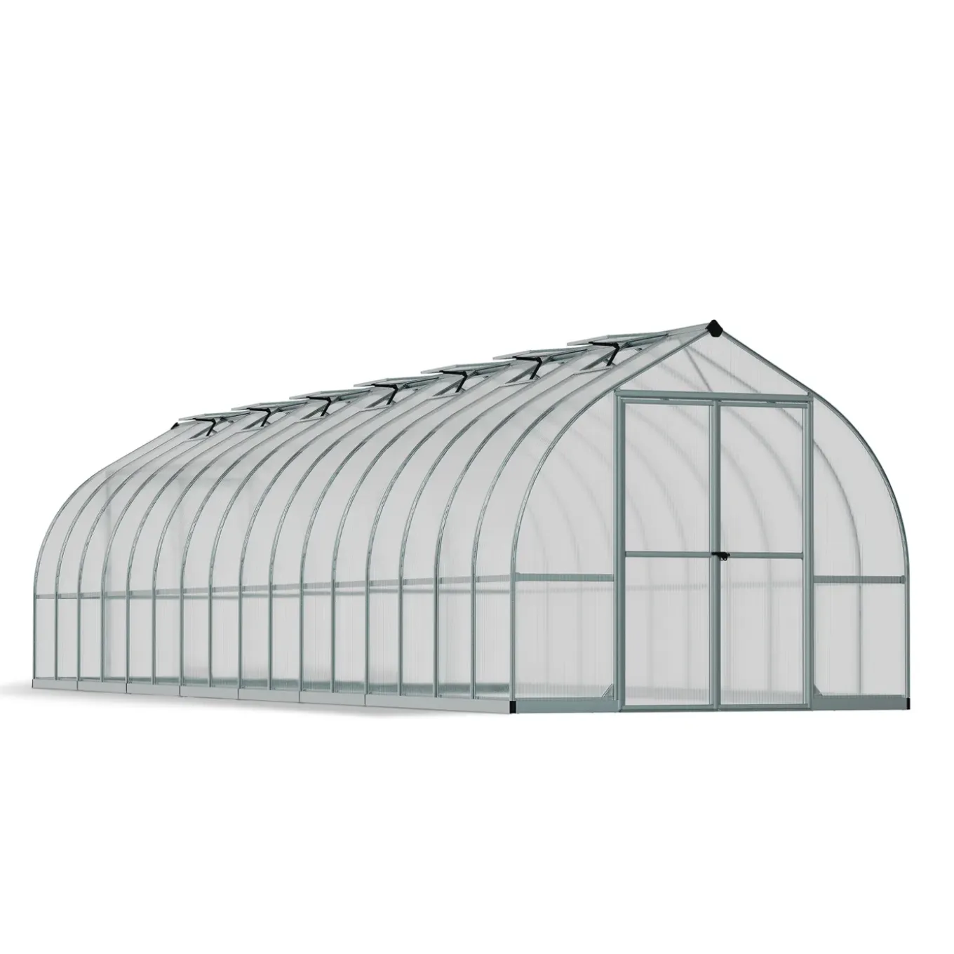 Canopia Tuinkas Bella 8x32 - Polycarbonaat 6mm - Zilver - 244x964x218cm