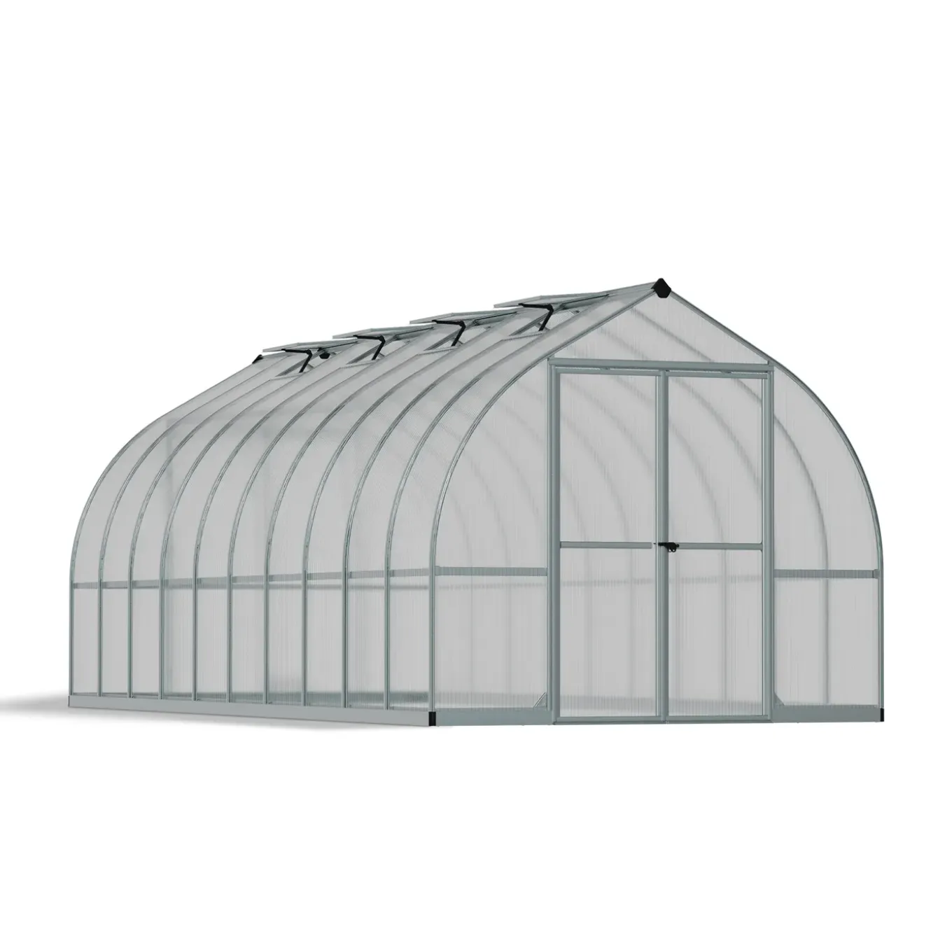 Canopia Tuinkas Bella 8x16 - Polycarbonaat - Zilver - 244x484x219cm