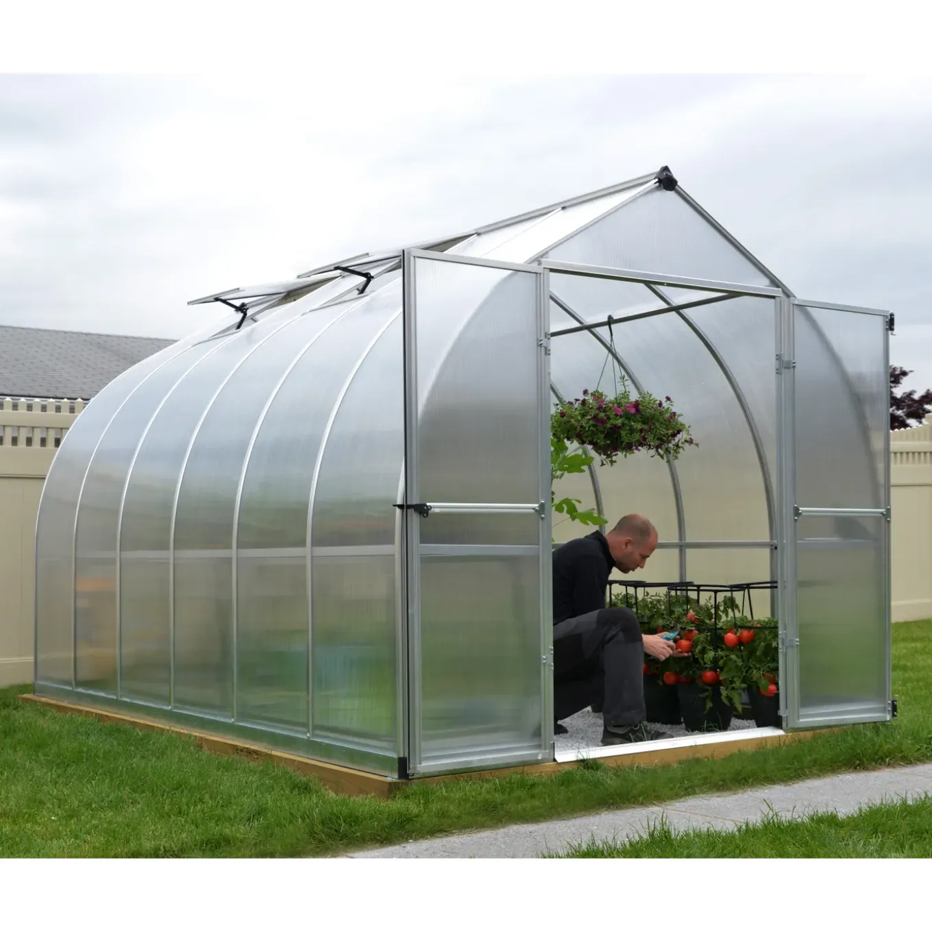 Canopia Tuinkas Bella 8x8 - Polycarbonaat - Zilver - 244x244x219cm
