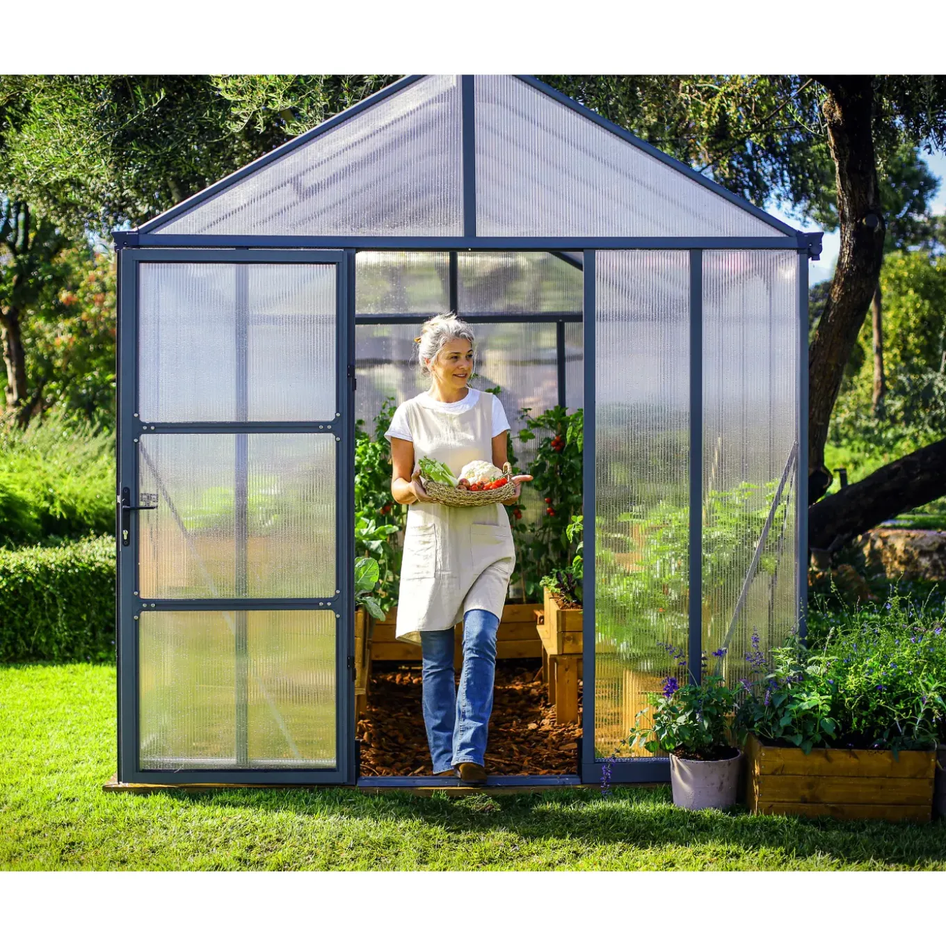 Canopia Tuinkas Glory 8x20 - Polycarbonaat 10mm - Grijs - 253x604x269 cm