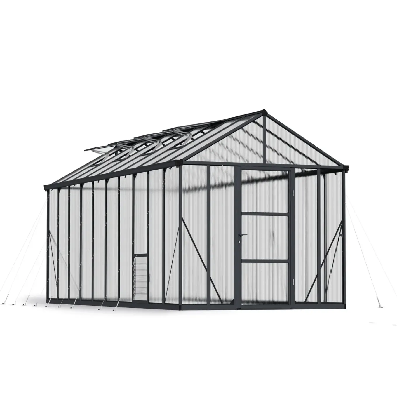 Canopia Tuinkas Glory 8x16 - Polycarbonaat 10mm - Grijs - 253x484x269cm