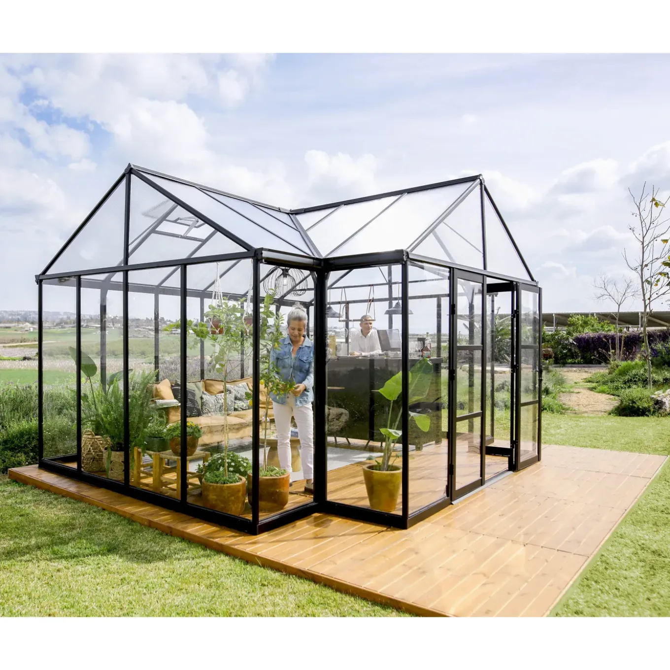 Canopia Tuinkas Triomphe Oranjerie - Polycarbonaat 10mm - Zwart - 303x380x190 cm