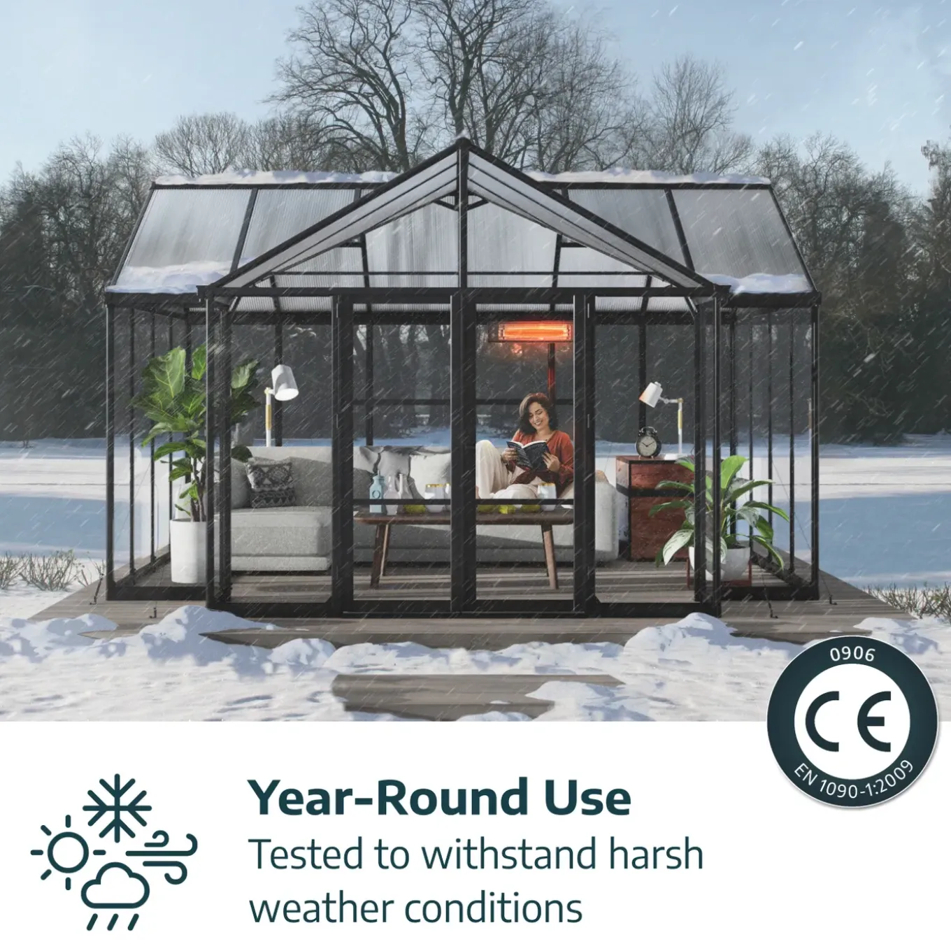 Canopia Tuinkas Triomphe Oranjerie - Polycarbonaat 10mm - Zwart - 303x380x190 cm