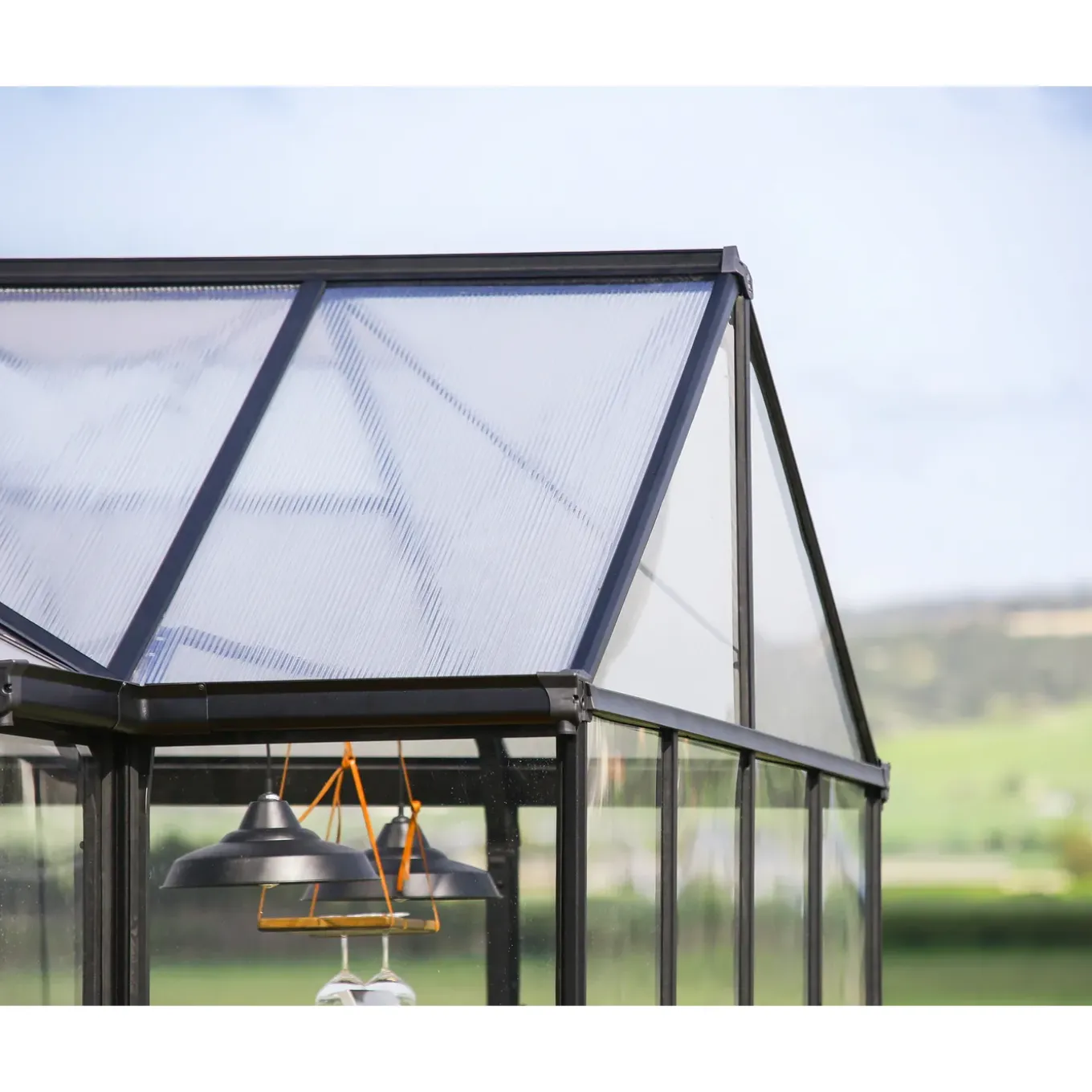 Canopia Tuinkas Triomphe Oranjerie - Polycarbonaat 10mm - Zwart - 303x380x190 cm